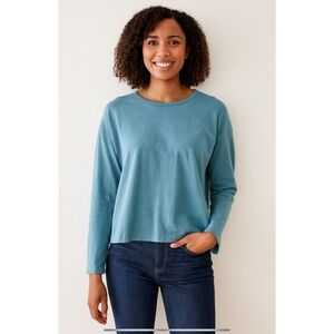 PACIFICOTTON SF TEE SHIRT COTTON CREW NECK LONG SLEEVES BREATHABLE CASUAL BLUE M